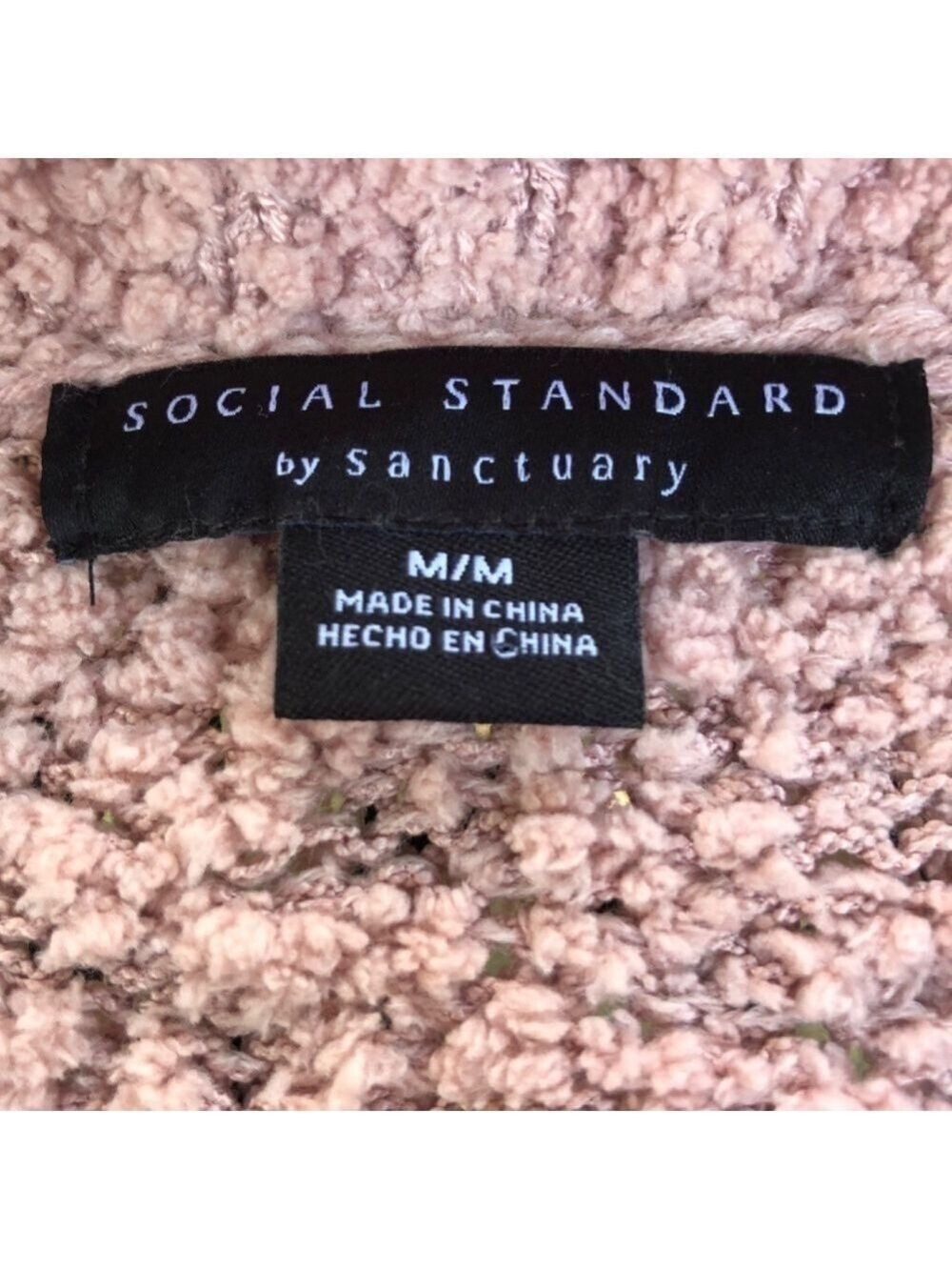 Social Standard by Sanctuary Women's Dusty Pink Popcorn Knit Sweater Size M - Picture 6 of 6